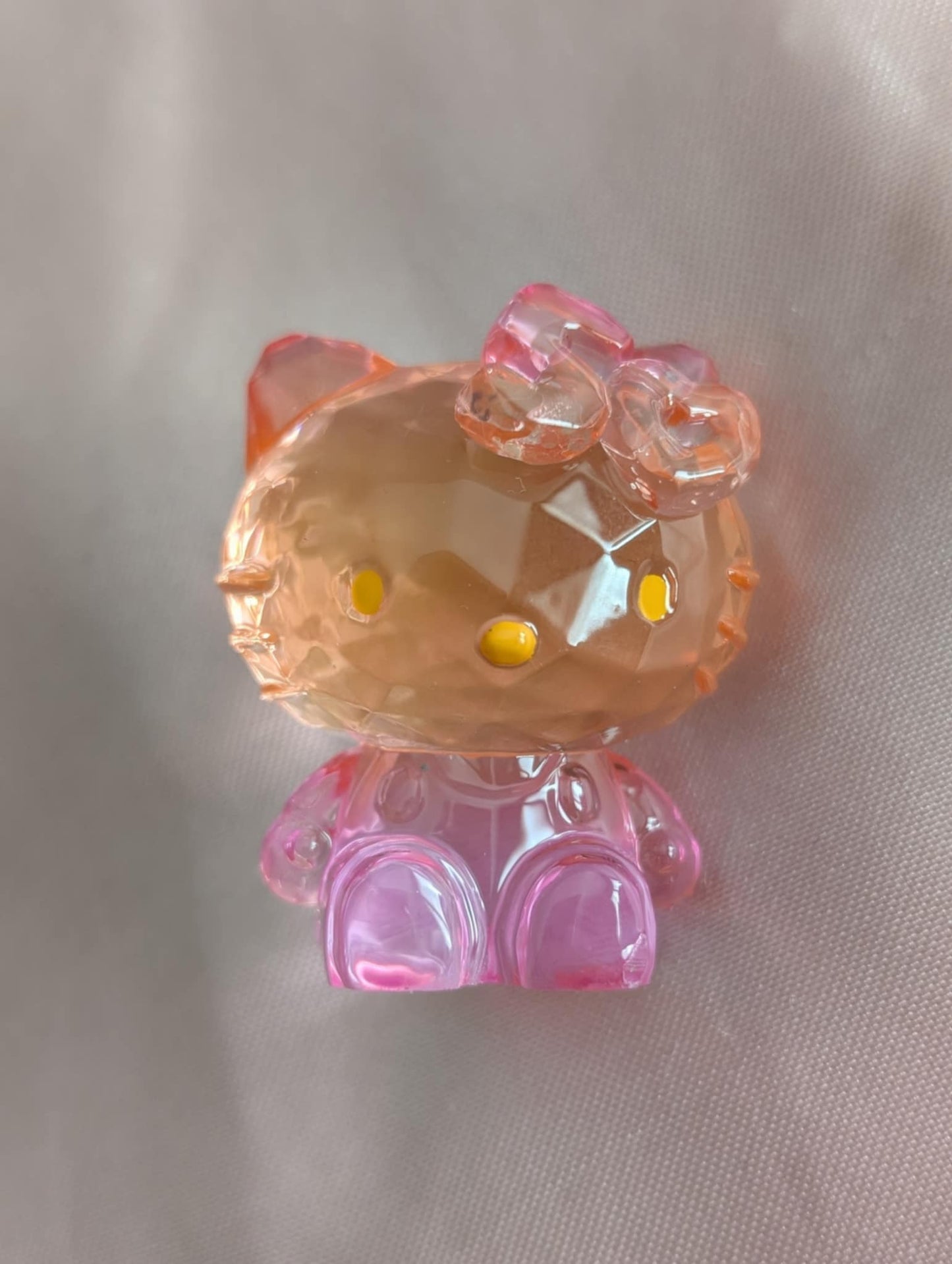 Hello Kitty 50th Anniversary Ombré Figurine ORANGE & PINK CLEAR (Open Package)