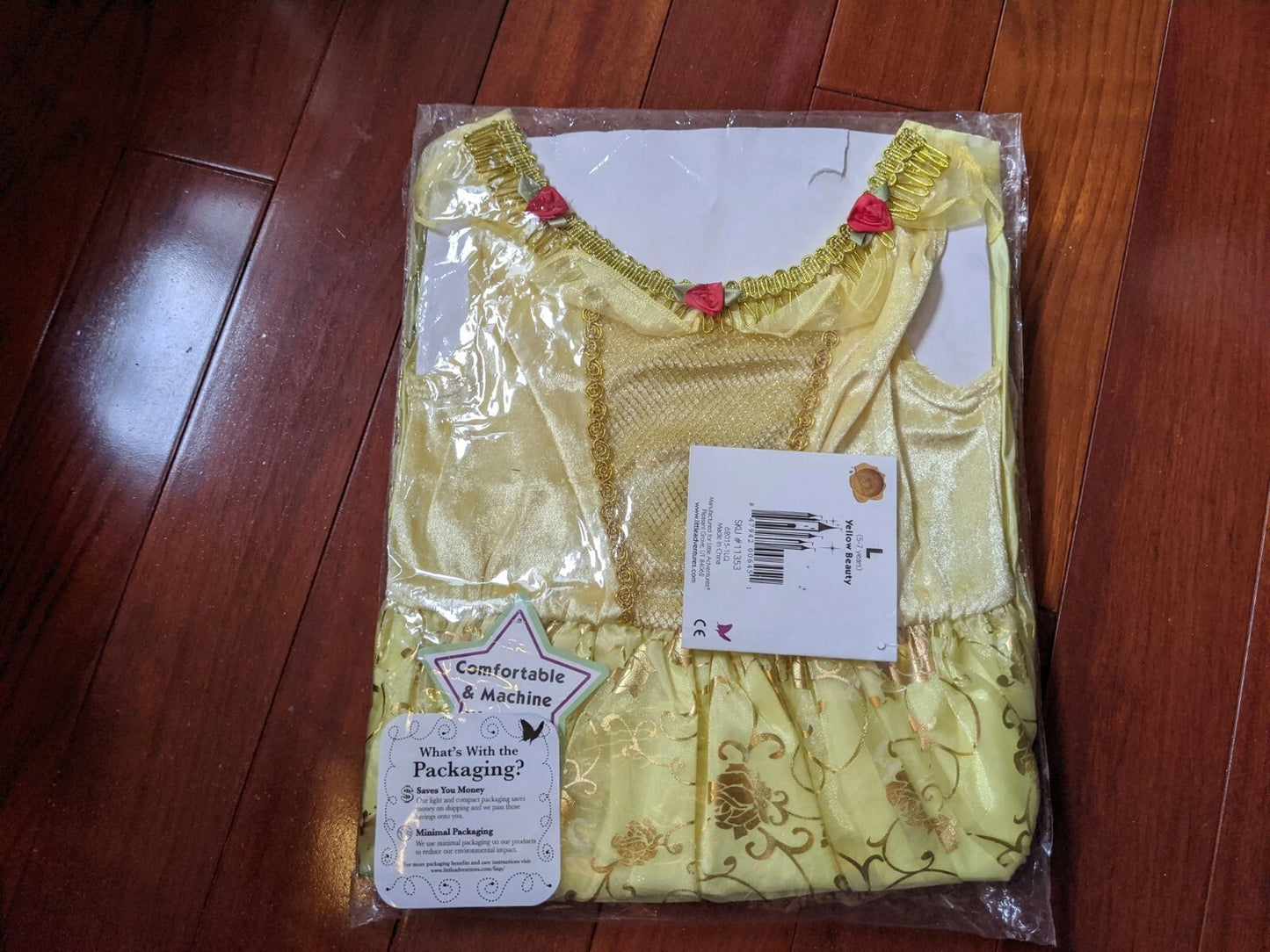 Little Adventures Deluxe Yellow Beauty Princess Dress Up Costume Large 5-7 years