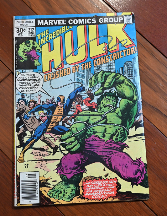 The Incredible Hulk #212 (Marvel Comics June 1977) Crushed by the Constrictor