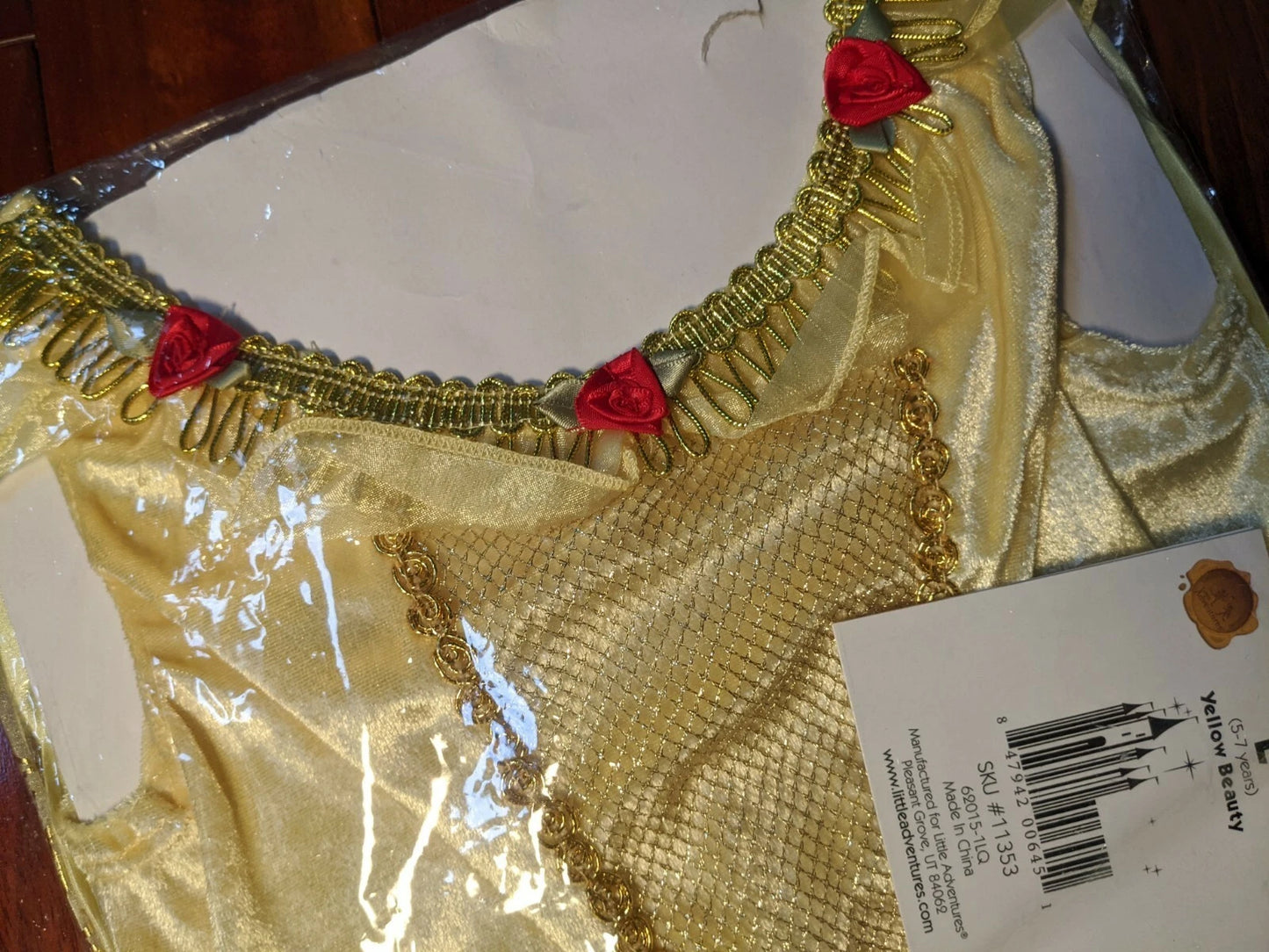 Little Adventures Deluxe Yellow Beauty Princess Dress Up Costume Large 5-7 years