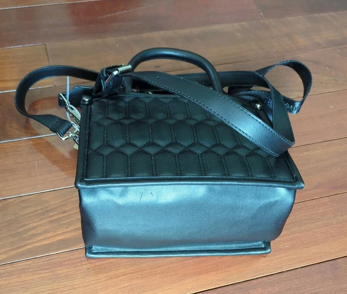 Steve Madden BNIKO Satchel Crossbody Bag with Double Strap in Black