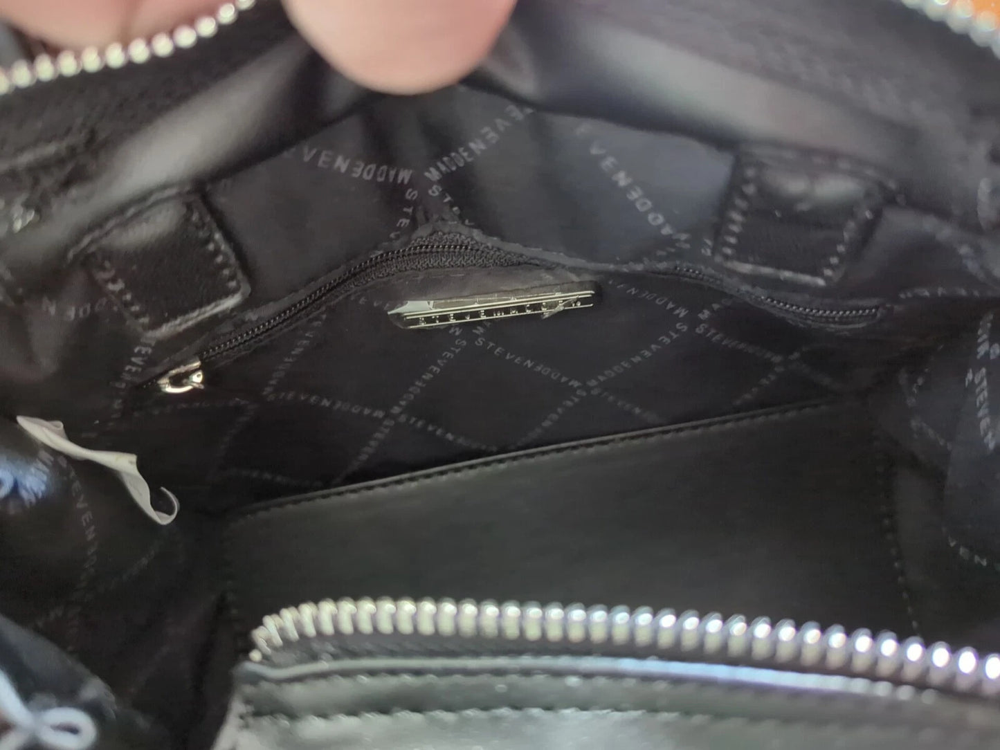 Steve Madden BNIKO Satchel Crossbody Bag with Double Strap in Black